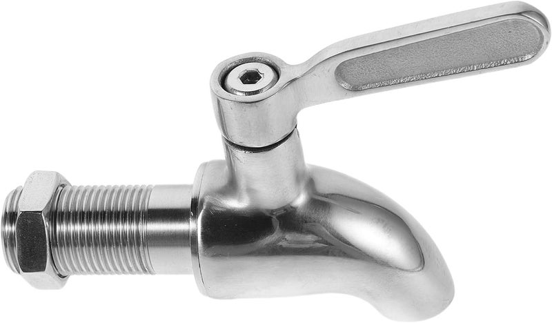 Spigot for Beverage Dispenser - Stainless Steel Drink Spigot - Replacement Water Dispenser Faucet - Fits 16mm (5/8 inch) Opening - Easy Spout for Tea, Juice Milk Wine Beer - Image 1
