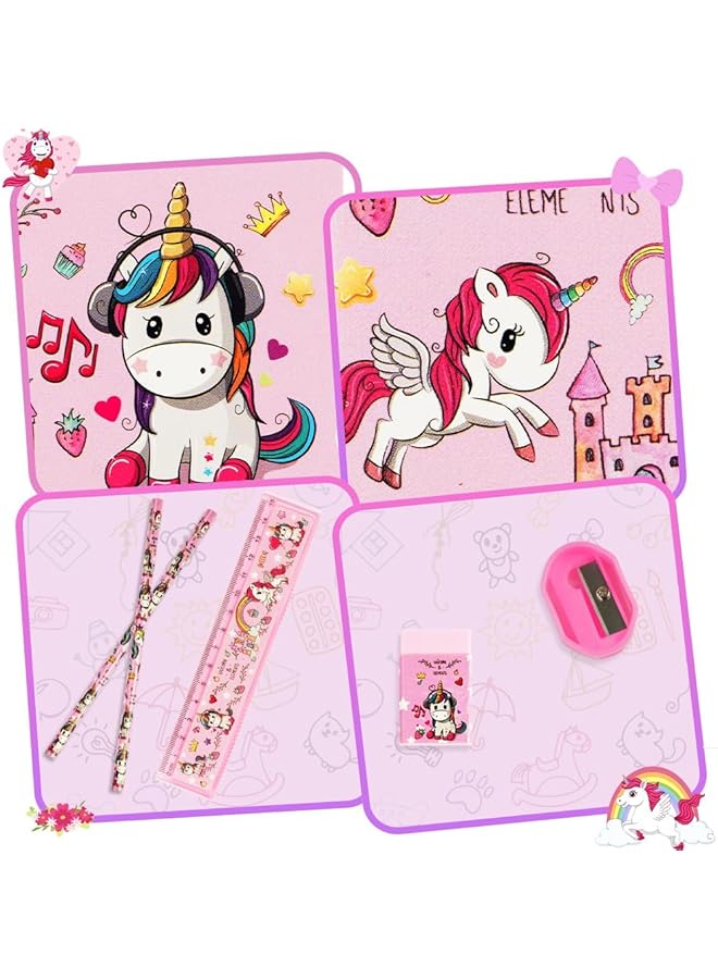 erorex Unicorn Stationary Set Kids Stationery Gifts Set Unicorn Gift Unicorn Stationery Sets For Girls And Boys Includes 2Pcs Pencil Rulers Eraser Pencil Sharpener And Notebook - Image 5