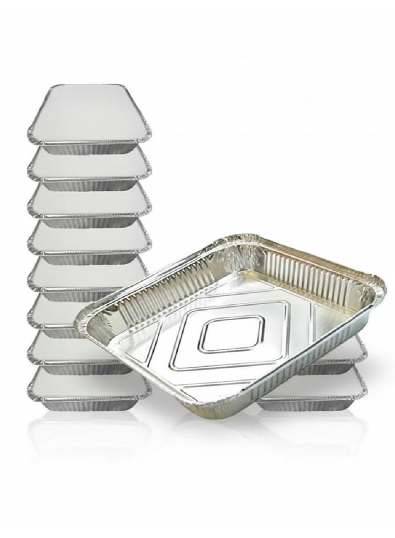 50 PCS  Aluminum Pan Disposable with Flat Board Lid Rectangular Tin Foil Pans Perfect for Reheating, Baking, Roasting, Meal Prep, to-Go Containers Size 26*20*4cm - Image 1