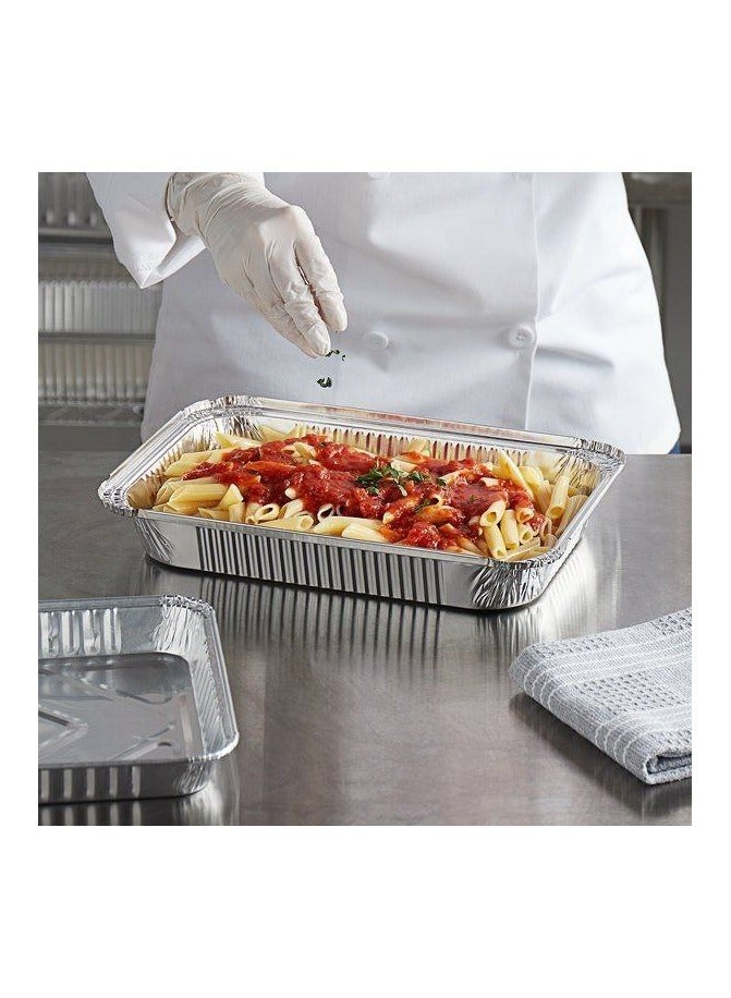 50 PCS  Aluminum Pan Disposable with Flat Board Lid Rectangular Tin Foil Pans Perfect for Reheating, Baking, Roasting, Meal Prep, to-Go Containers Size 26*20*4cm - Image 5