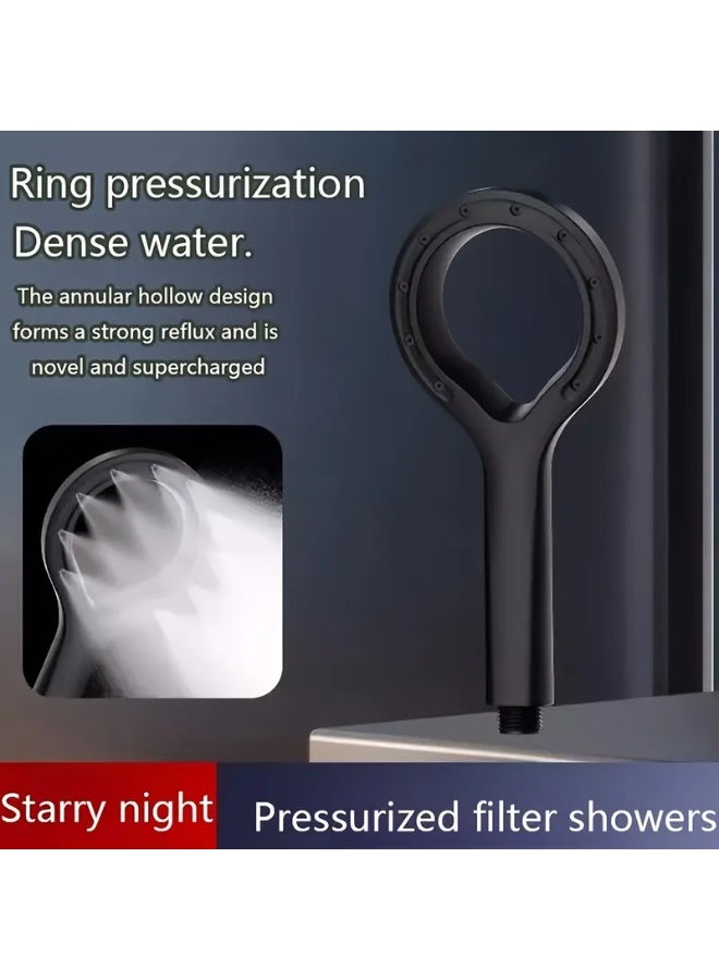 Shower head with high-pressure and water-saving design, water-saving (60%) high-pressure (220%) hand shower with mist spray Unique star-ring shaped  - Image 4