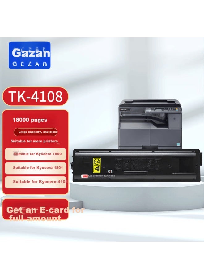 Gezan Tk-4108 Toner Cartridge, Compatible With Kyocera 1800 Toner Cartridge, Kyocera Taskalfa 1801 Drum Unit, 2200 Toner Cartridge, 2201 Printer Copier Toner Powder, High Capacity - Image 2