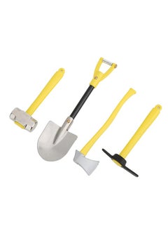 Metal Mini Decoration Simulation Tool Hammer Hoe Shovel Axe Fit for 1/10 RC Crawler CarYellow