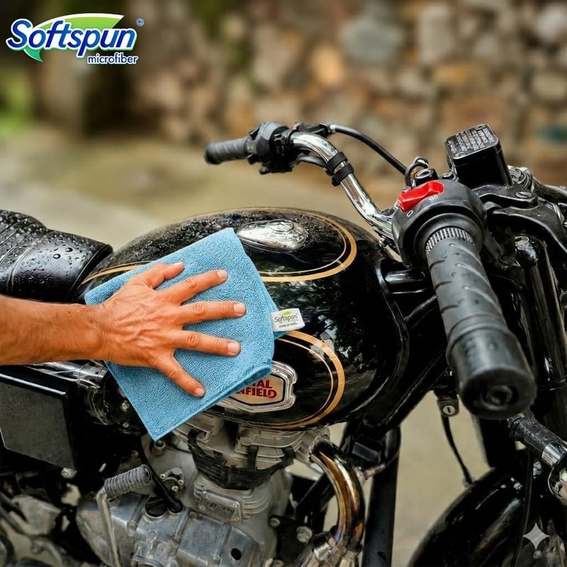 SOFTSPUN Durability boosted processed material SOFTSPUN Microfiber Cloth - 10 pcs 40x40 cms 340 GSM Multi-Color! Thick Lint & Streak Free Multipurpose Cloths Automotive Microfibre Towels for Car Bike Cleaning Polishing Washing & Detailing All climate suitability - Image 2