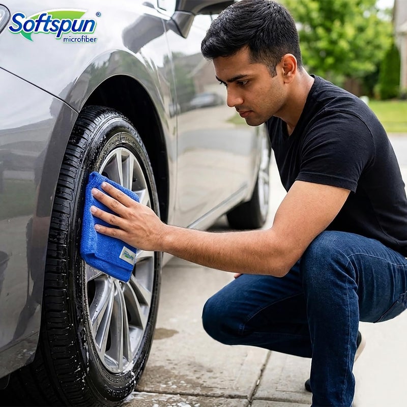 SOFTSPUN Durability boosted processed material SOFTSPUN Microfiber Cloth - 10 pcs 40x40 cms 340 GSM Multi-Color! Thick Lint & Streak Free Multipurpose Cloths Automotive Microfibre Towels for Car Bike Cleaning Polishing Washing & Detailing All climate suitability - Image 4