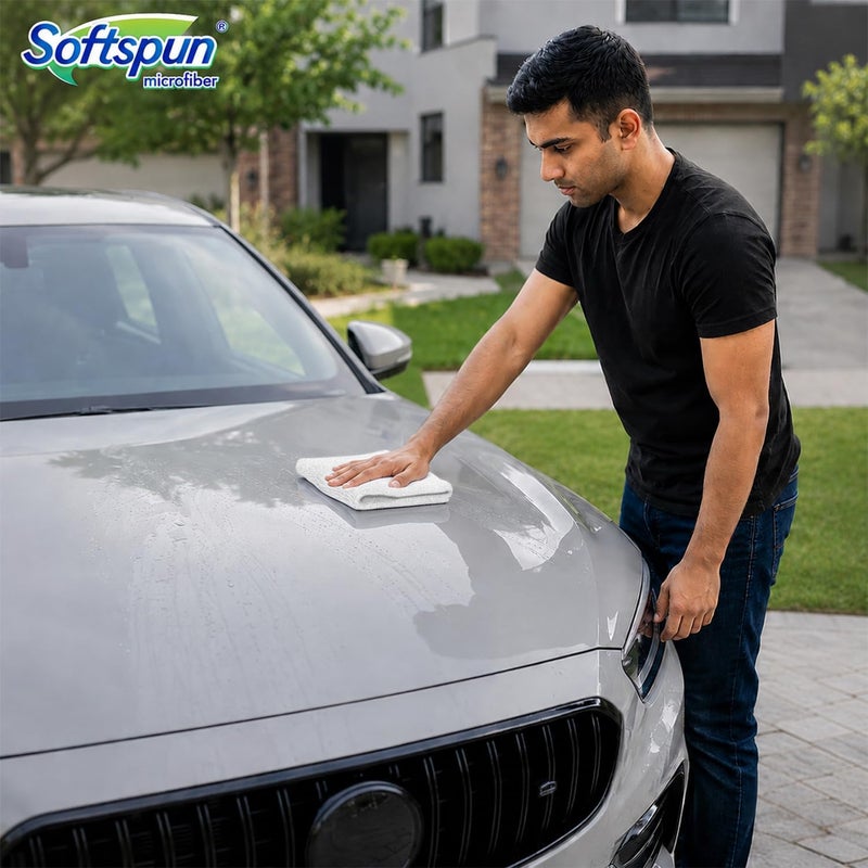 SOFTSPUN Durability boosted processed material SOFTSPUN Microfiber Cloth - 10 pcs 40x40 cms 340 GSM Multi-Color! Thick Lint & Streak Free Multipurpose Cloths Automotive Microfibre Towels for Car Bike Cleaning Polishing Washing & Detailing All climate suitability - Image 3