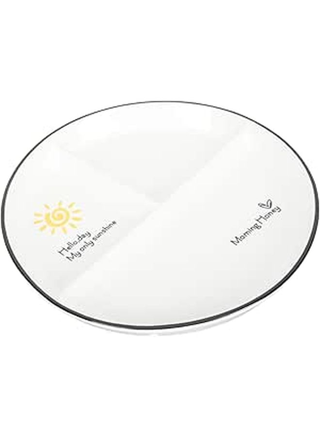 PRETZYOOM Ceramic Divided Food Plate Portion Control Tray For Toddlers Boys Girls Healthy Eating Microwave Dishwasher Safe - Image 1