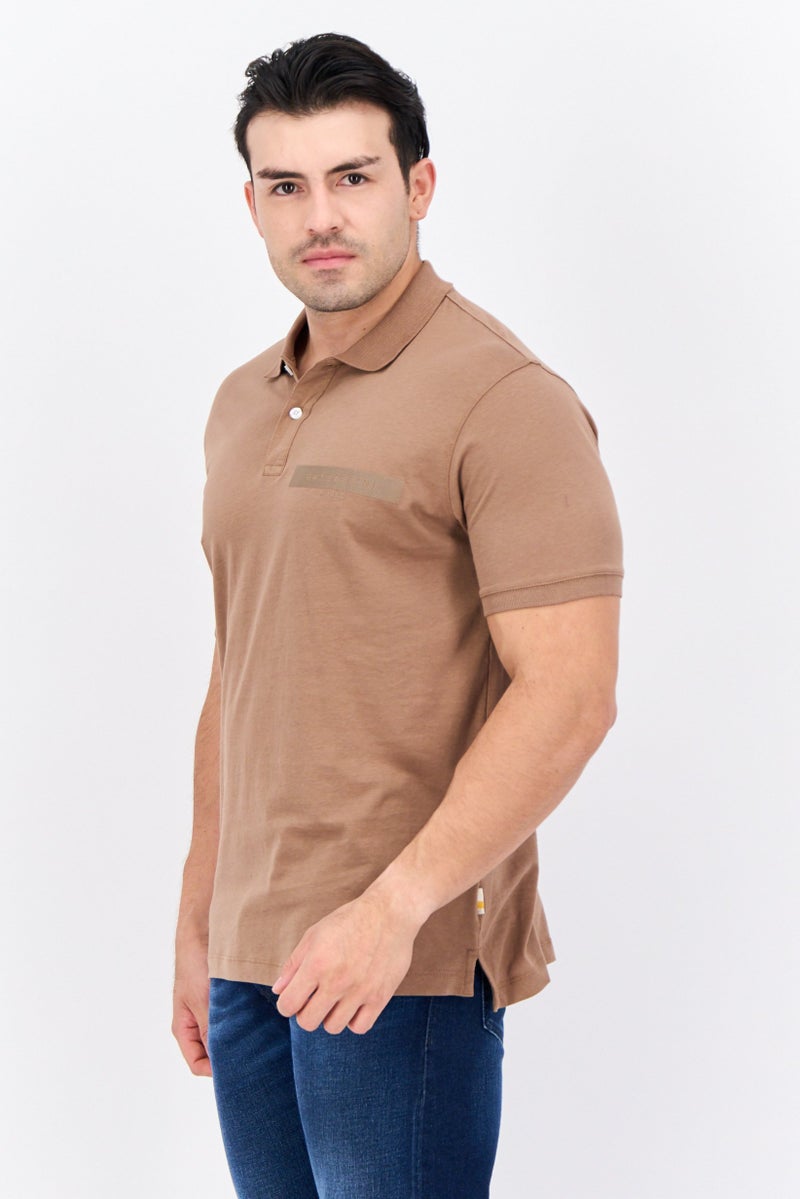 Gazzarrini تي شيرت بولو بأكمام قصيرة بتصميم عادي للرجال، بني - Image 2
