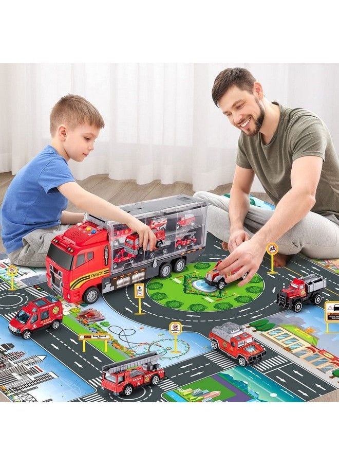 Toddler Toys For 3 4 5 6 Years Old Boys, Diecast Emergency Fire Rescue Vehicle Transport Car Toy Set W/Play Mat, Alloy Metal Fire Truck Toys Set For Age 39 Toddlers Kids Boys & Girls - pzsku/ZB8BE7BF596F59CCDAD5EZ/45/_/1680517276/32bcbc89-b1c5-4147-b624-af83f0441af7