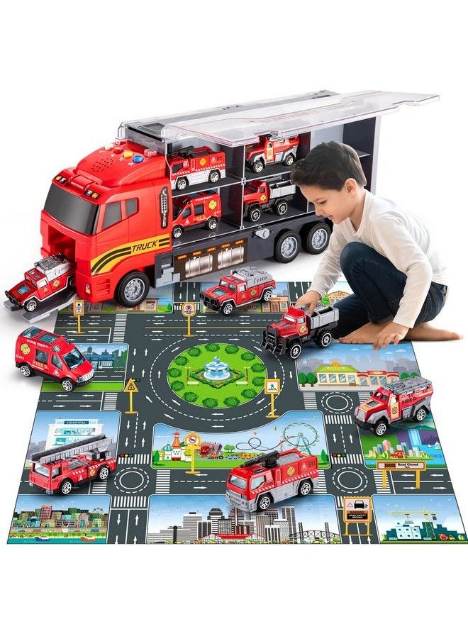 Toddler Toys For 3 4 5 6 Years Old Boys, Diecast Emergency Fire Rescue Vehicle Transport Car Toy Set W/Play Mat, Alloy Metal Fire Truck Toys Set For Age 39 Toddlers Kids Boys & Girls - pzsku/ZB8BE7BF596F59CCDAD5EZ/45/_/1680517281/861cbd9b-6893-4e20-99c6-908f62692d6c