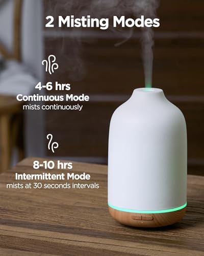 InnoGear 150ml Ceramic Essential Oil Diffuser Handcrafted Stone Aromatherapy Scent Diffuser Ultrasonic Aroma Diffusers Humidifier Vaporizer with 2 Mist Modes Waterless Auto Off for Home Room Office - Image 3