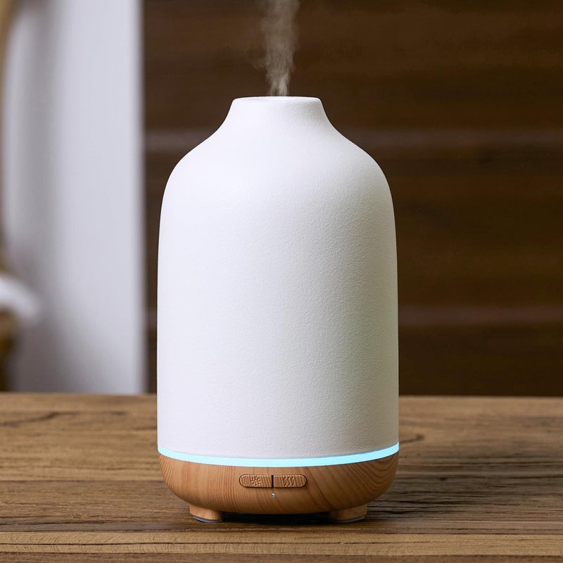InnoGear 150ml Ceramic Essential Oil Diffuser Handcrafted Stone Aromatherapy Scent Diffuser Ultrasonic Aroma Diffusers Humidifier Vaporizer with 2 Mist Modes Waterless Auto Off for Home Room Office - Image 2