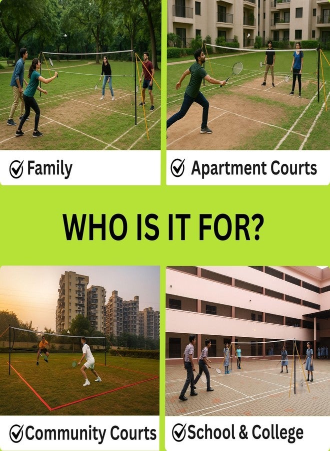FunBadmenton Badminton Pole Portable for Family, School, Club, Academy, Competition & Tournament, Easy Setup, Easy to Carry, Outdoor - Image 3