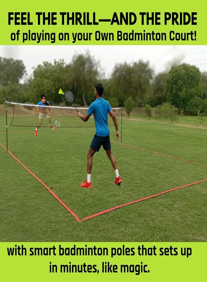 FunBadmenton Badminton Pole Portable for Family, School, Club, Academy, Competition & Tournament, Easy Setup, Easy to Carry, Outdoor - Image 2