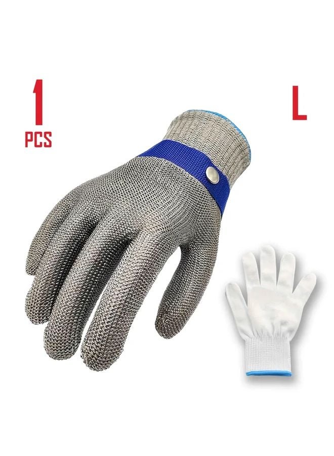 JOISIV Level 9 Cut Resistant Glove Stainless Steel Mesh Size L 1 PC For Shucking Peeling BBQ Camping - Image 1
