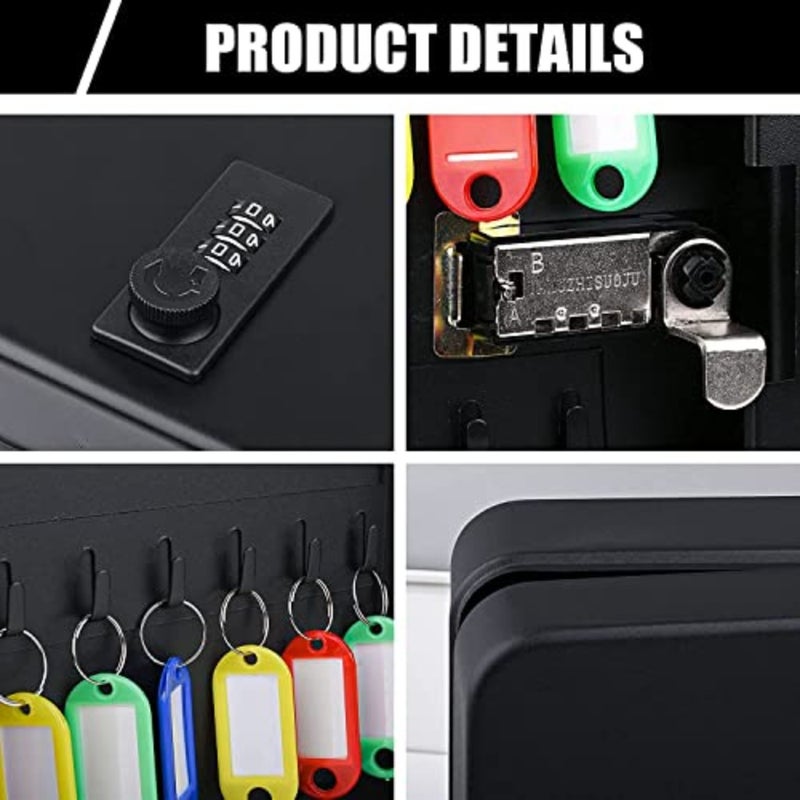 Key Steel Security Cabinet Box, Key Box Wall Mount with Combination Lock, Steel Security Locking Keys Cabinet, Storage Key Lock Box with Code, Key Management Cabinet (Combination Lock - Image 5