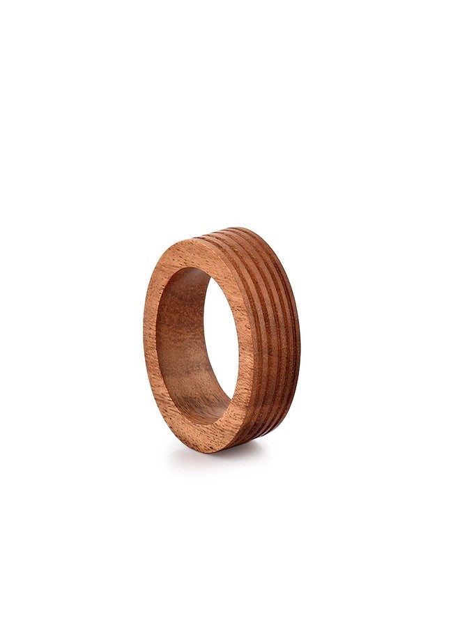NIRMAN Napkin Ring Acacia Wood Set of 12, Wooden Napkin Rings Artisan Crafted in India, Tabletop Decor - Image 4
