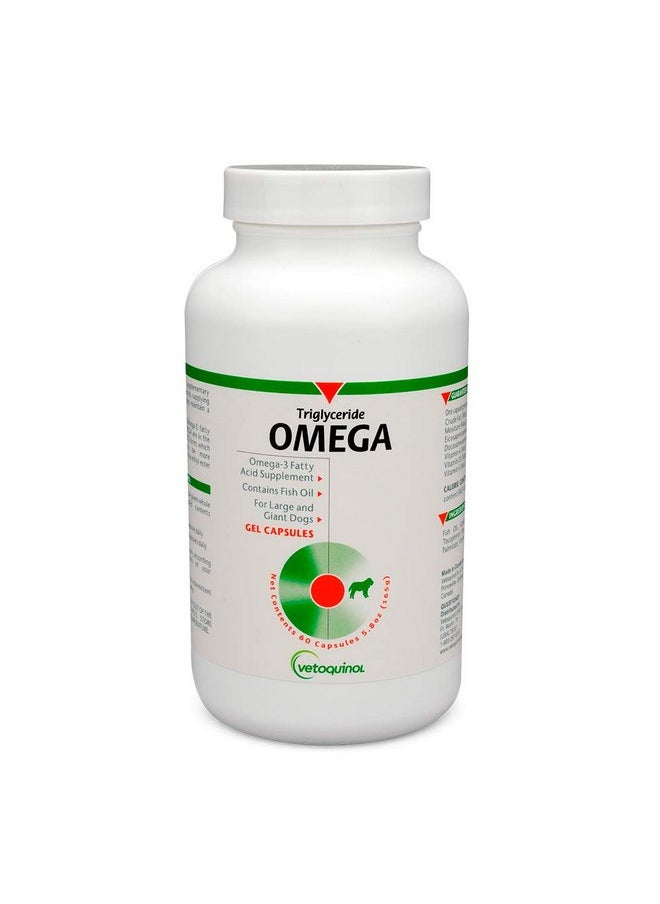 Vetoquinol - Vetoquinol Triglyceride Omega 3 Supplement for Large Dogs, Dog Fish Oil Supplement with EPA and DHA, Promotes Skin, Coat, Joint, and Immune Health, Omega 3 Fish Oil for Dogs 60lbs or More, 60ct - Image 1