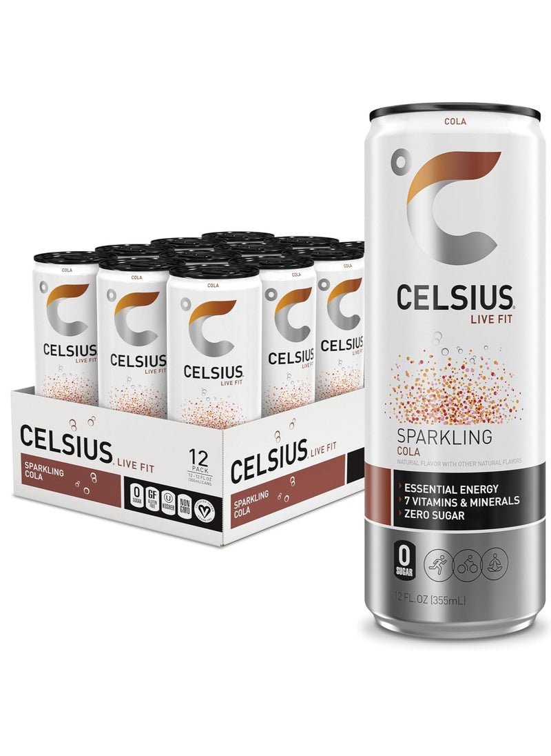 Celsius Fitness Drink Cola, 355ml (Pack of 12)  - Image 1