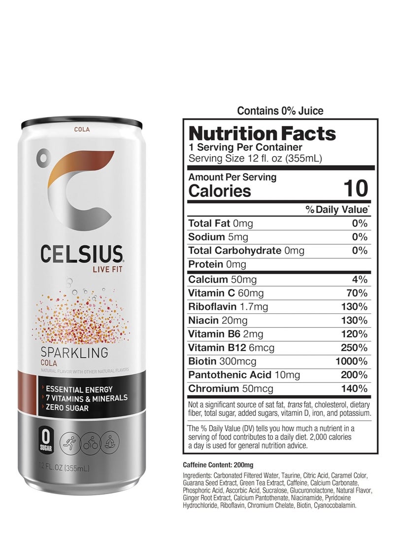 Celsius Fitness Drink Cola, 355ml (Pack of 12)  - Image 2
