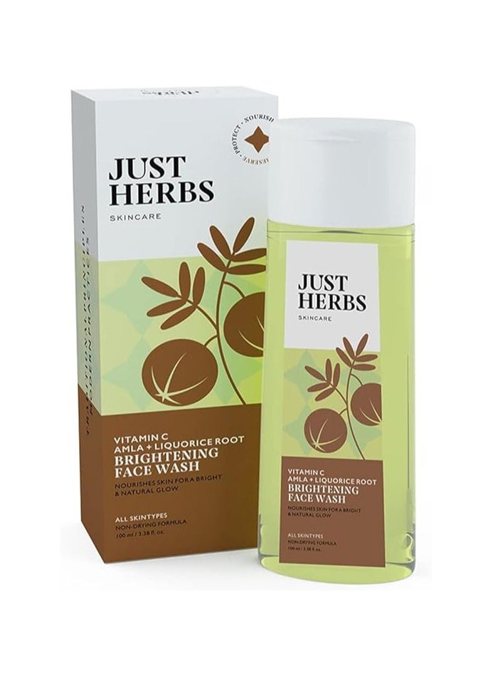 Just Herbs Just Herbs Skin-Rejuvenating Ayurvedic Face Wash Cleanser Powered with Vitamin C, Amla & Liquorice Root for Skin Hydration, Hyperpigmentation & maintains pH level - 100 ML  - Image 1