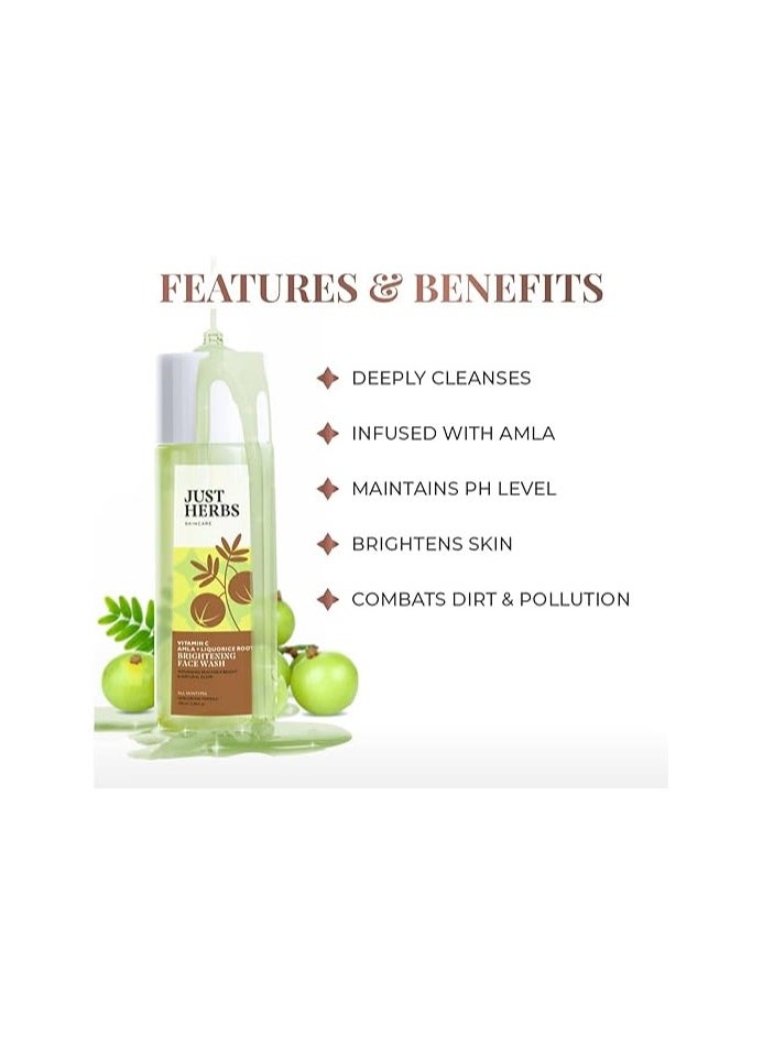 Just Herbs Just Herbs Skin-Rejuvenating Ayurvedic Face Wash Cleanser Powered with Vitamin C, Amla & Liquorice Root for Skin Hydration, Hyperpigmentation & maintains pH level - 100 ML  - Image 2
