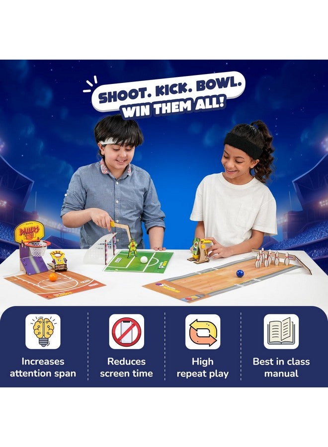 Smartivity Smartivity Multi Sports Kit for Kids 6-12 Year I Basketball, Football & Bowling | Birthday Gifts for Boys & Girls | DIY Science Toy for Kids 6,7,8,9,10,11,12,13,14 YearsI STEM Wooden Construction Game  - Image 2
