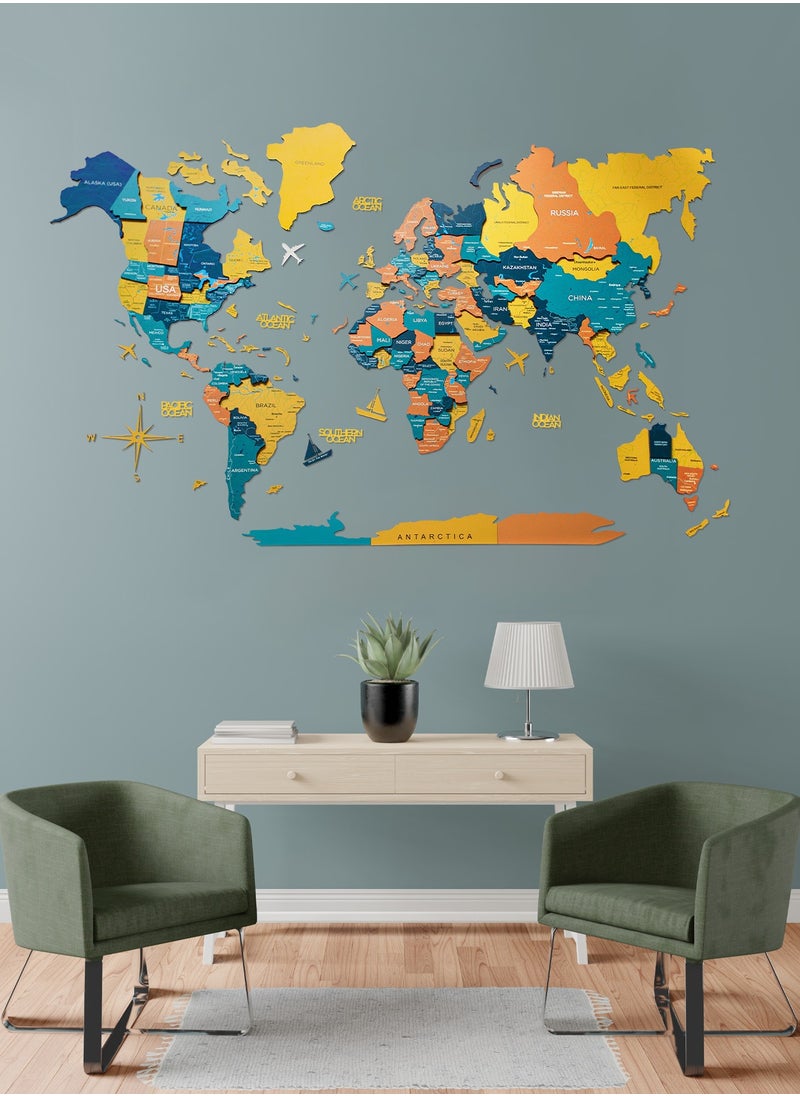 Enjoy The Wood 3D Wooden World Map - Indie Finish, Exquisite Wall Art for Home, Kitchen, or Office - Perfect Gift for Any Occasion, Intricately Designed, Easy to Assemble, Ideal for Travel and Decor Lovers.  - Image 1