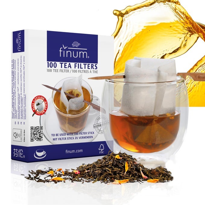 100 TEA FILTERS STICK TEA BAGS FOR LOOSE TEA MADE OF PAPER BIODEGRADABLE TEA FILTER PAPER FSC CERTIFIED FILTER BAGS FOR CUPS
