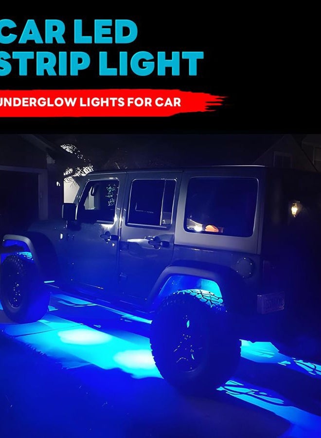 Miisiya 12V Led Light Strip Connectable 24Inch Blue Led Strip Lights for Car Golf Cart Motorcycle Boat Truck Cabinet Waterproof Led Light Strip,4Pack - Image 3