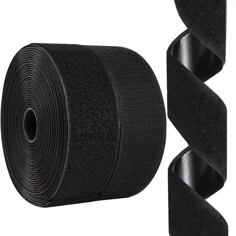 2 Inch x 26 Feet Hook and Loop Tape Sticky Back Fastener Roll Nylon Self Adhesive Heavy Duty Strips Fastener for Home Office School Car and Crafting Organization