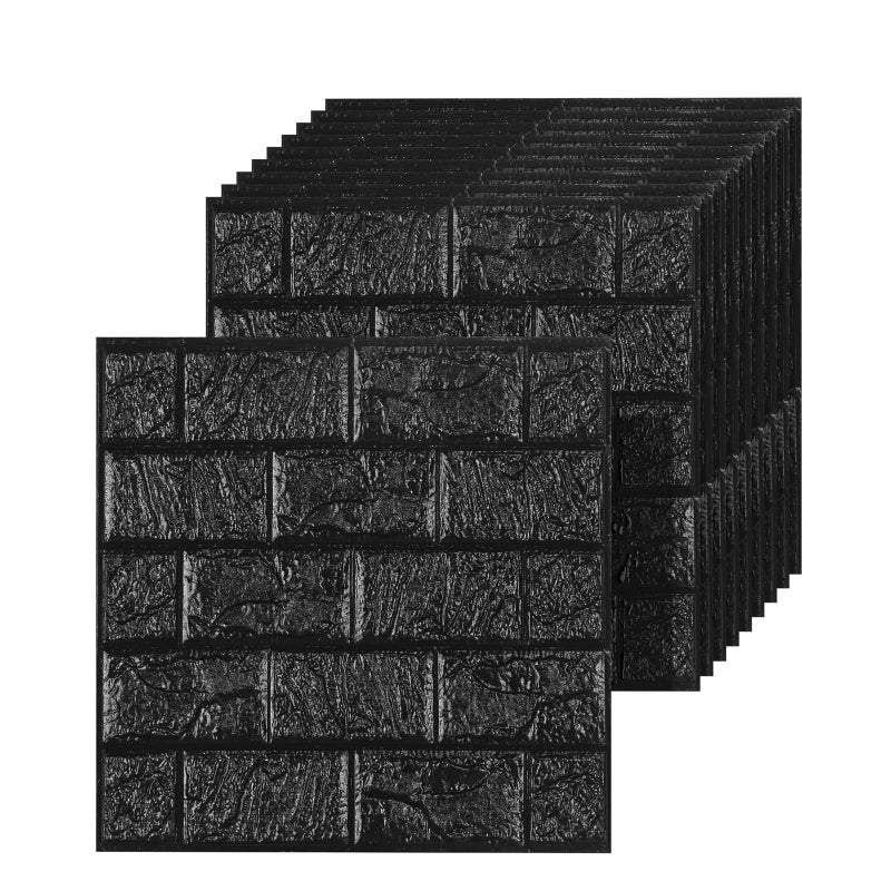Umedol 40 PCS 3D Wall Panels Peel and Stick Faux Foam 11.8"*11.8" Black Brick Wallpaper for Walls 3D Wall Tiles Faux Brick Paneling Self-Adhesive Wallpaper for DIY Interior Wall Decor - Image 1