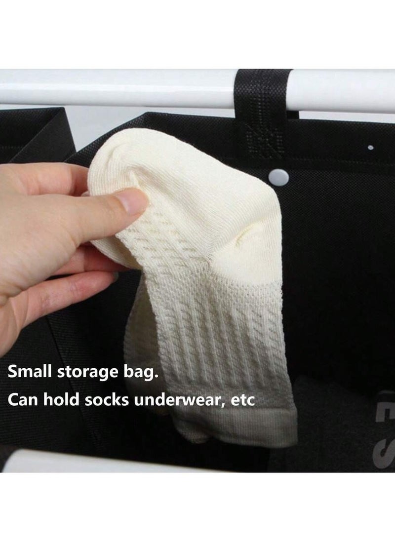 THE PACK | Larg Double Layer Laundry Basket with 4 Grids, Iron Frame Storage Hamper for Clothes Sorting, Large Capacity for Bathroom Bedroom