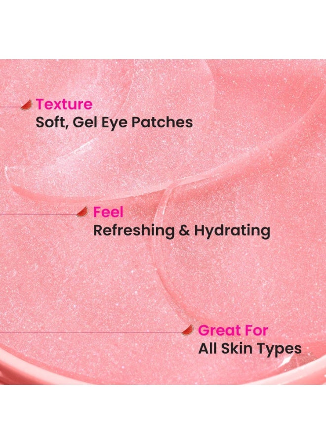 Dot & Key Watermelon Cooling Hydrogel Eye Patches | With Hyaluronic & Niacinamide | Under Eye Patches For Dark Circles & Puffiness Reduction | Instantly Hydrates, Cools & De-Puffs | 60 Patches, Pink - Image 4