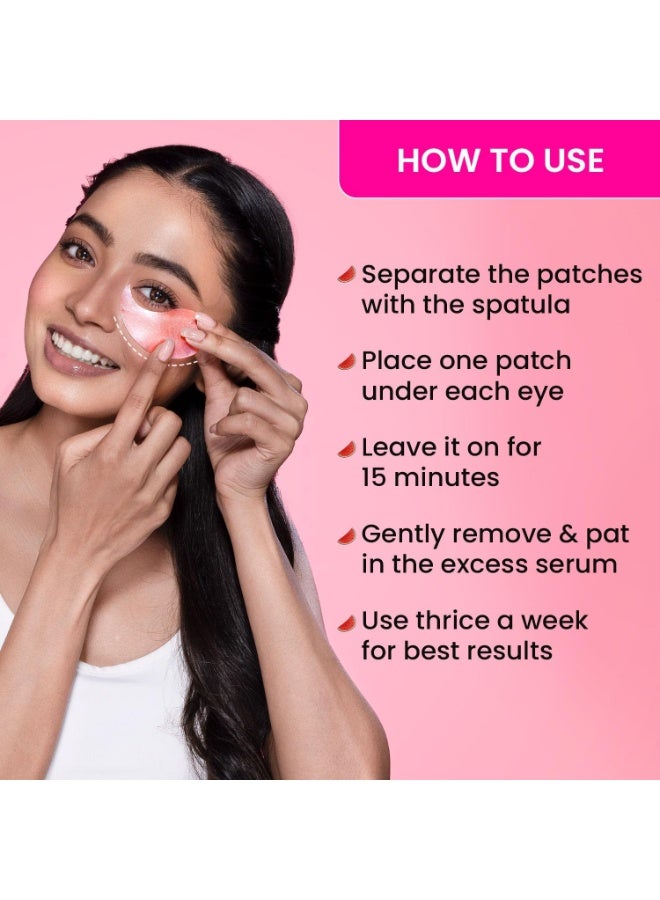Dot & Key Watermelon Cooling Hydrogel Eye Patches | With Hyaluronic & Niacinamide | Under Eye Patches For Dark Circles & Puffiness Reduction | Instantly Hydrates, Cools & De-Puffs | 60 Patches, Pink - Image 5