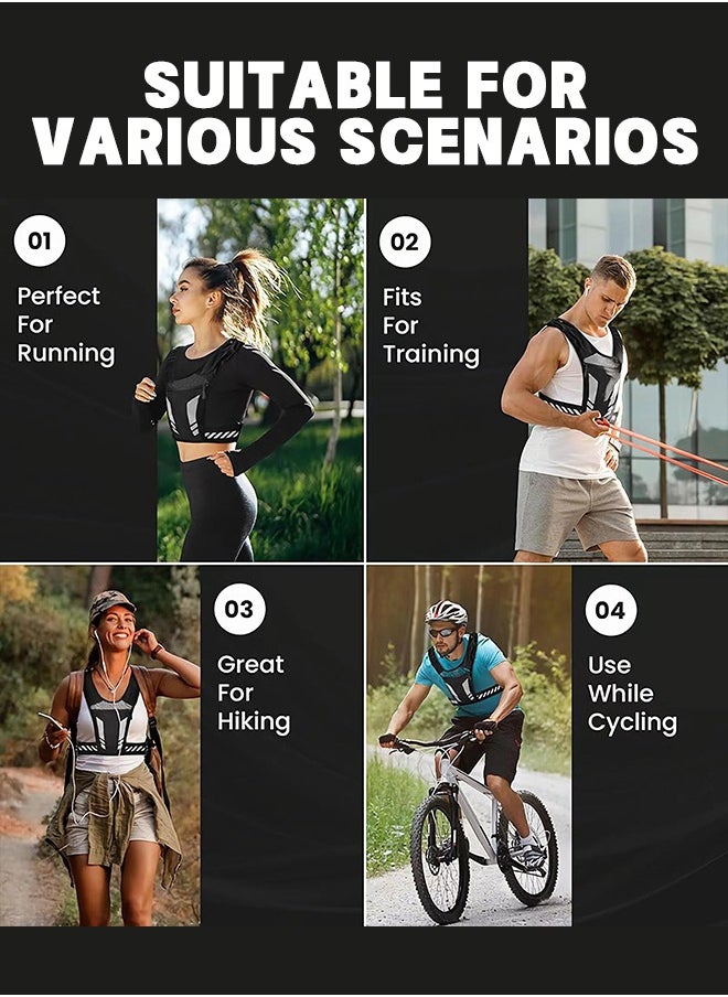 UETEEY Running Vest Phone Holder,Reflective Running Vest, High Visibility Running Gear with Large Pocket,Reflective Hydration Vest Train Free Workout Gear,Adjustable Waistband  - Image 4
