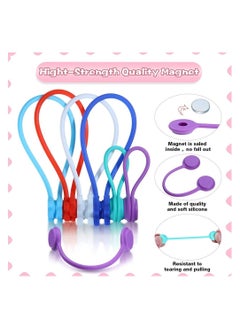 Y&D 32 Pieces Cable Management Ties Reusable Cord Clips Magnet Straps for Bundling, Organizing, Holding Wire to Fridge  - Image 2