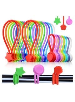 Y&D 32 Pieces Cable Management Ties Reusable Cord Clips Magnet Straps for Bundling, Organizing, Holding Wire to Fridge  - Image 1