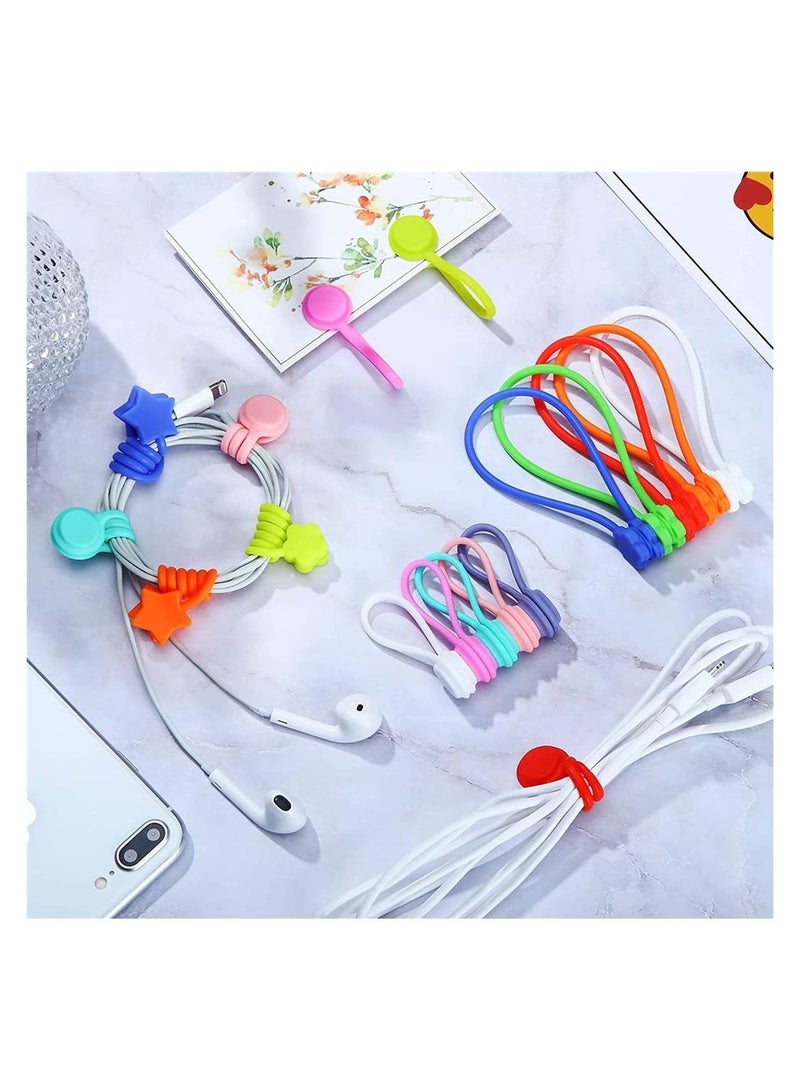 Y&D 32 Pieces Cable Management Ties Reusable Cord Clips Magnet Straps for Bundling, Organizing, Holding Wire to Fridge  - Image 3