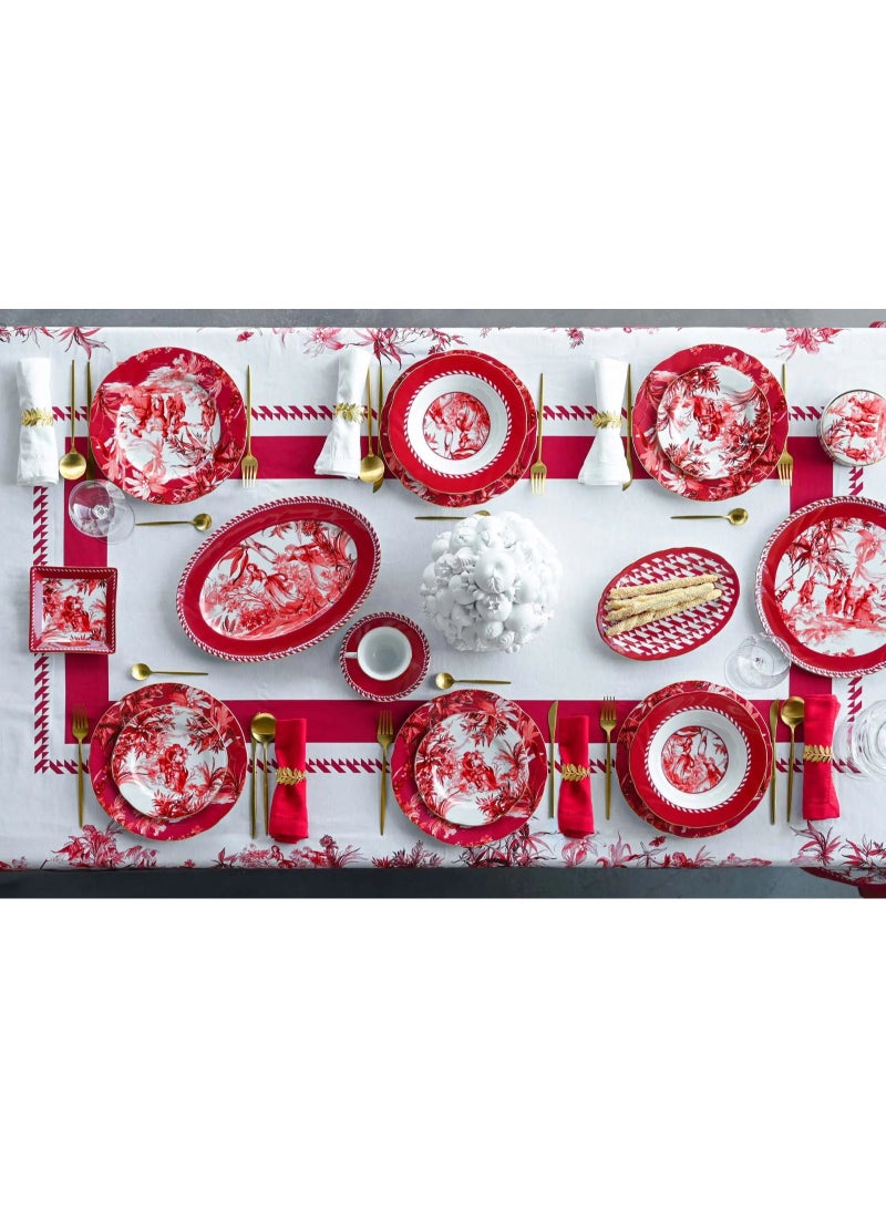 Baci milano Porcelain Dinner Set 20 Pieces for 6 Persons – Le Rouge Collection, Elegant Red Porcelain Plates, Tableware, Dinnerware, Dining, Kitchen, Home, Gift, Italian Design by Baci Milano - Image 4