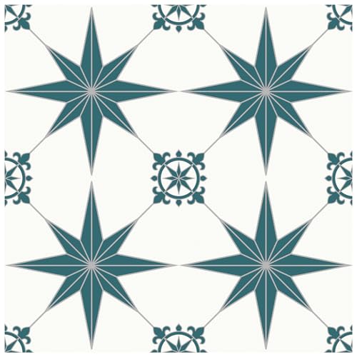 MORCART Peel and Stick Floor Tile SelfAdhesive DIY Vinyl Flooring Removable and Waterproof Tile Sticker for Bathroom Kitchen Wall Bedroom Stairs 20PCS787 x 787Blue Spruce Star - Image 1