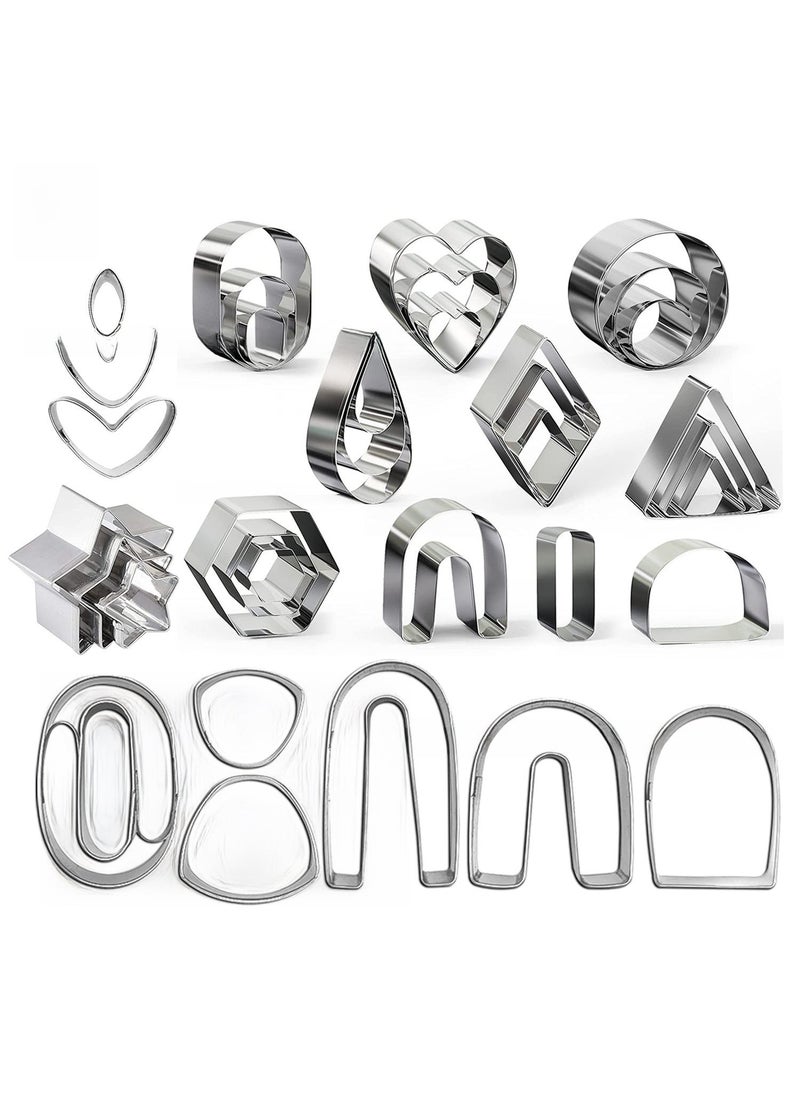 24Pcs Polymer Clay Cutter Set with Storage Bag H 36-piece clay earring cutter 