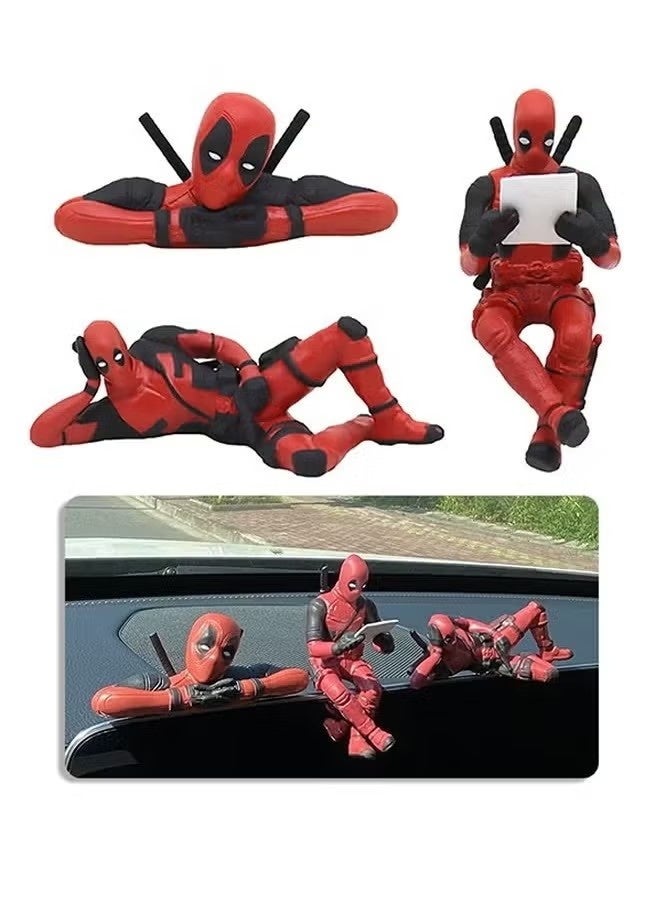JIMATOR 3Pcs Funny Anime Car Pendant, Reading Deadpool Ornaments, Auto Rearview Mirror Decoration Car Accessories, Gifts, Car Interior Decor - Image 1
