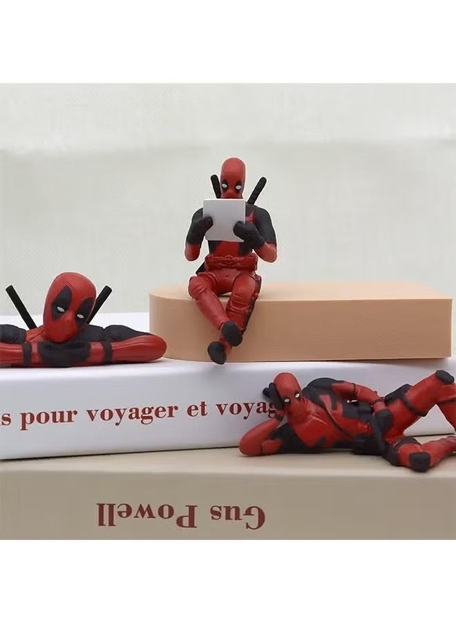 JIMATOR 3Pcs Funny Anime Car Pendant, Reading Deadpool Ornaments, Auto Rearview Mirror Decoration Car Accessories, Gifts, Car Interior Decor - Image 3