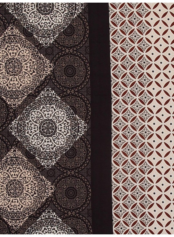 Fashion String 144 TC Microfibre Brown Single Bedsheet with 1 Pillow Cover - Image 3