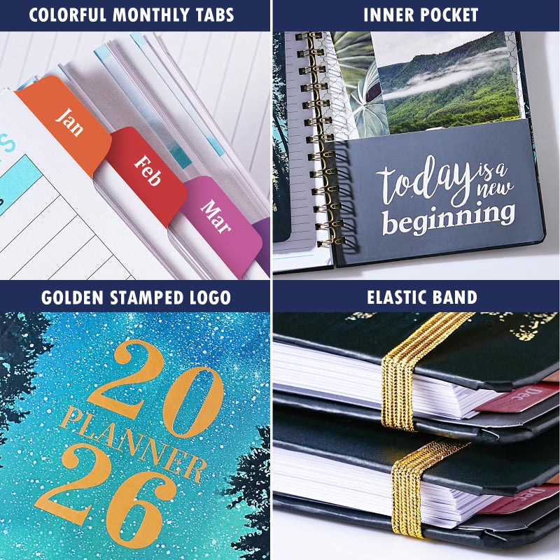 Coboll Planner 2026-2027 - Planner 2026 Weekly and Monthly from January - December, Calendar Planners with Colorful Tabs, Inner Pocket, 6.4" x 8.5" - Image 3