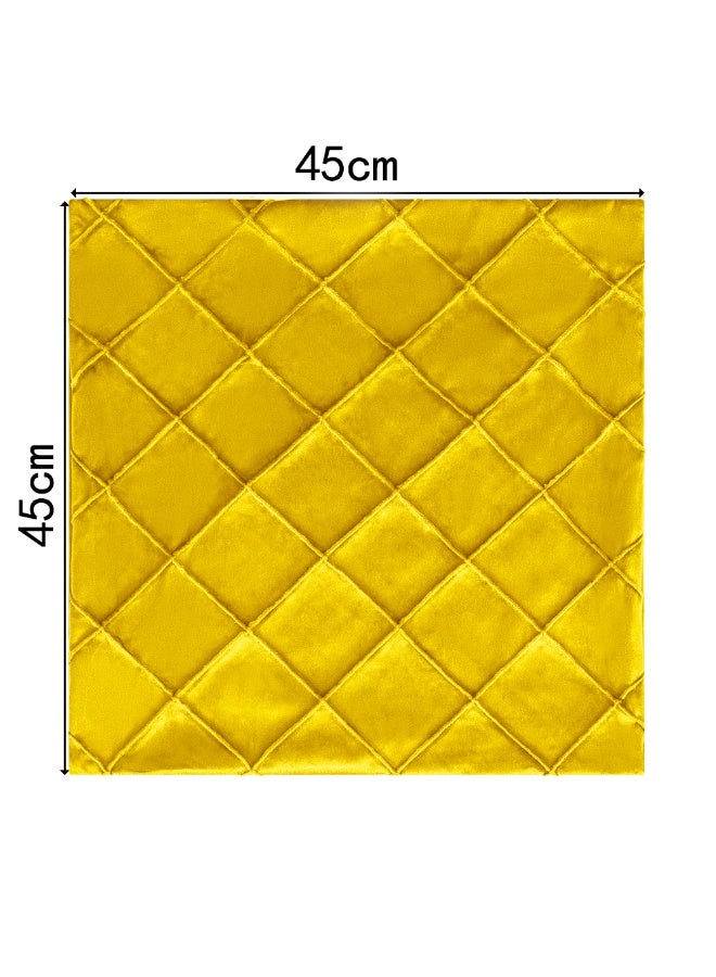 Set of 2 Decorative Throw Pillow Covers 45x45, Diamond Pinch Pleated Velvet Pillowcases Cushion Covers, Solid Diamond Pattern Modern Accent Square Cushion Cover Pillow Case for Couch Sofa - Image 5
