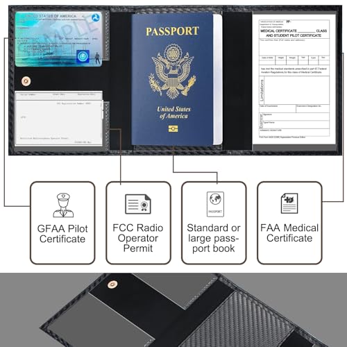 iSamzan Pilot Wallet Passport Holder - Microfiber Fabric Leather Pilot Passport Wallet Accessories - Image 2