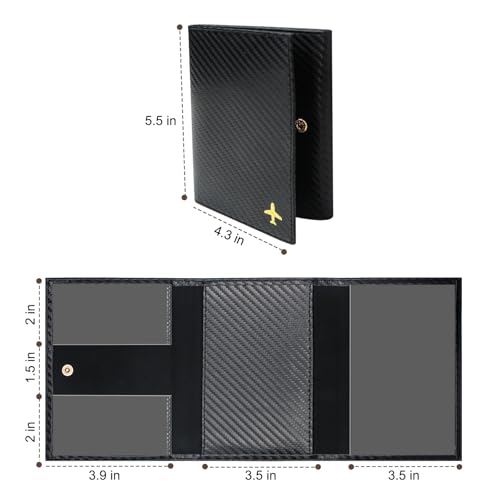 iSamzan Pilot Wallet Passport Holder - Microfiber Fabric Leather Pilot Passport Wallet Accessories - Image 3