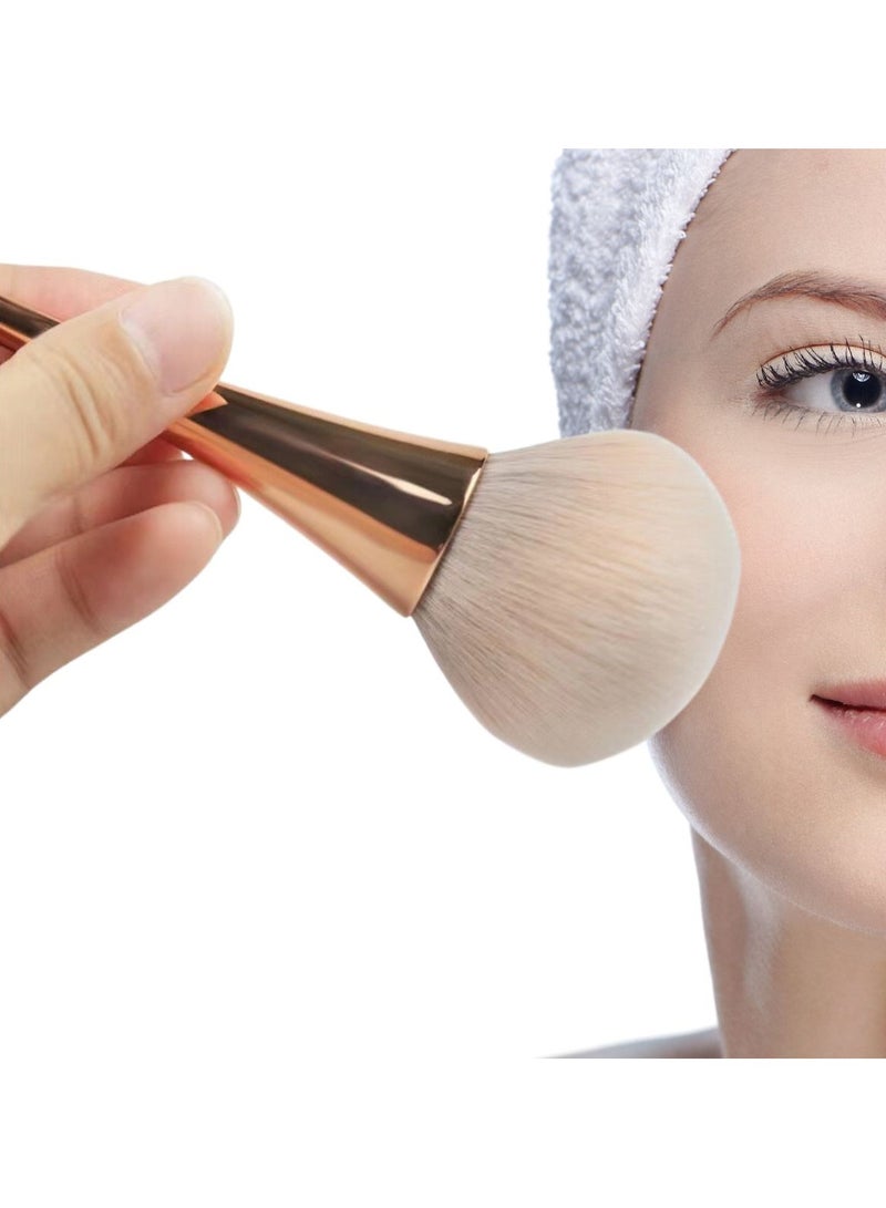 Synthetic Large Powder Brush Luxurious Buffing Bronzer Plastic Slim Thin Handle Easy to Hold  Fiber Loose Makeup Brush Daily Makeup - Image 1